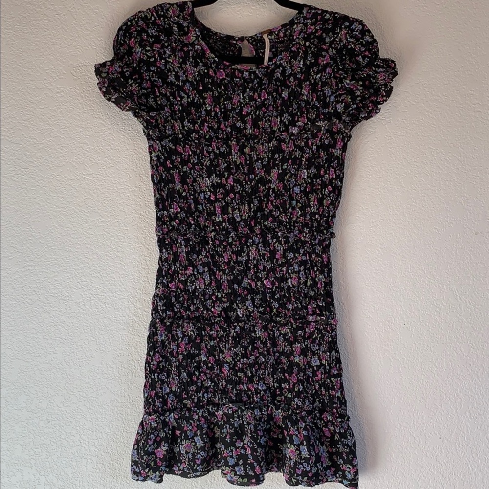 Free people floral skater scrunch dress small